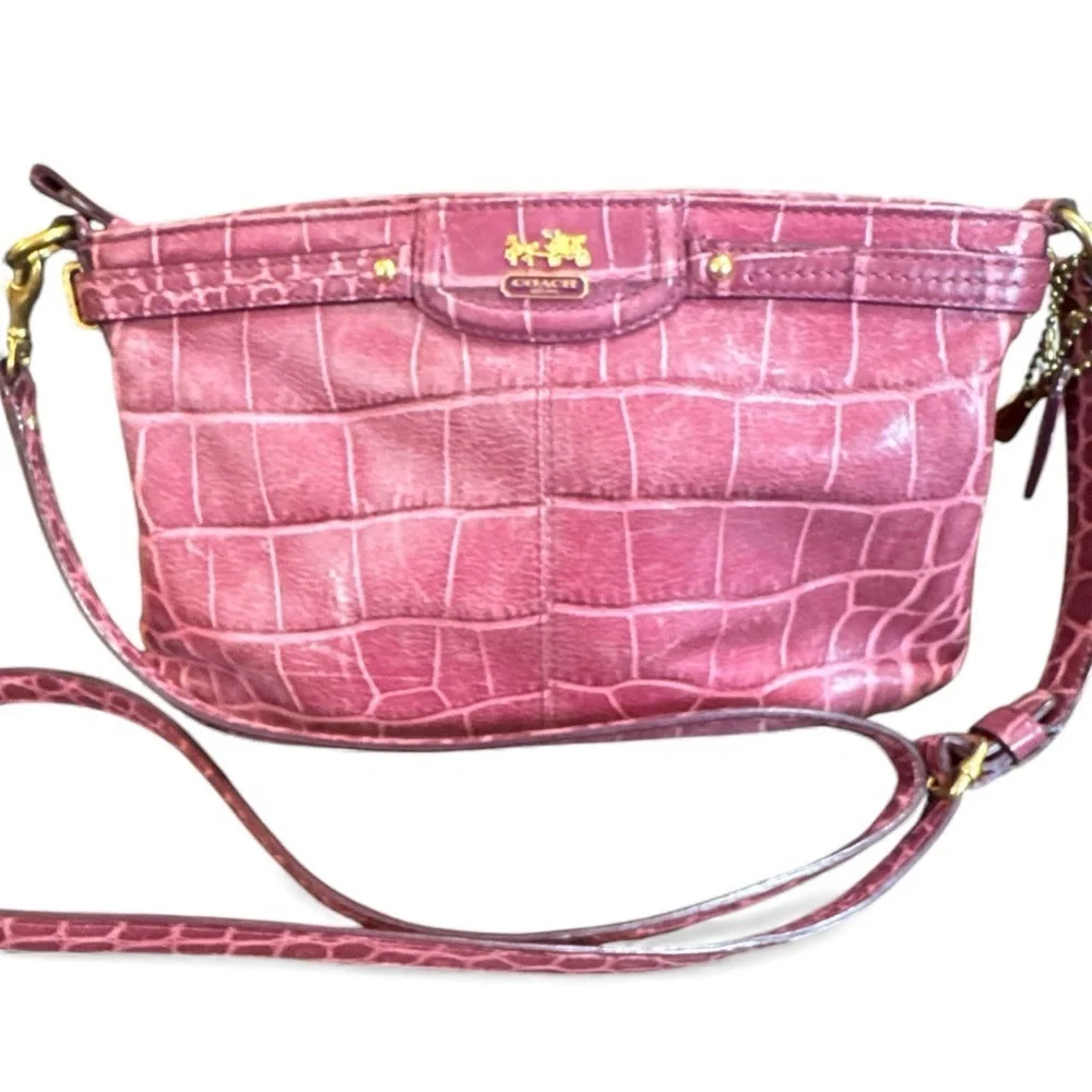 Coach Raspberry crocodile bag